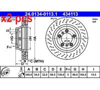 Brake Disc ATE 24.0134-0113.1