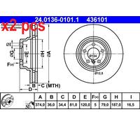 ATE 24.0136-0101.1 Brake disc