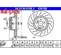 X2 PCS L&R SIDES 24.0136-0108.1 BRAKE DISC ATE