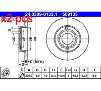 ATE 24.0309-0133.1 Brake disc