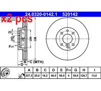 ATE 24.0320-0142.1 Brake disc