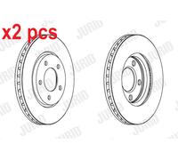 2x BRAKE DISC 563030JC FOR DODGE CHRYSLER GRAND/VOYAGER/IV TOWN/&/COUNTRY 2.4L