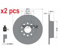 X2 PCS L&R SIDES 92224903 BRAKE DISC TEXTAR