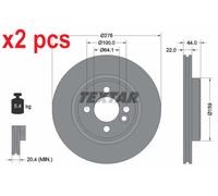 X2 PCS L&R SIDES 92262403 BRAKE DISC TEXTAR