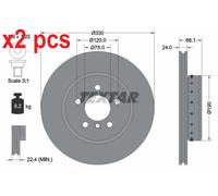 X2 PCS L&R SIDES 92265825 BRAKE DISC TEXTAR