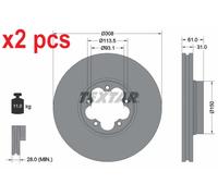 X2 PCS L&R SIDES 92274303 BRAKE DISC TEXTAR
