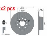 Textar Brake Discs 92300003 Rear Coated Solid Pair Fits Audi Seat Skoda VW