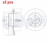 X2 PCS L&R SIDES BG2986 BRAKE DISC DELPHI