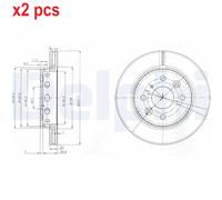X2 PCS L&R SIDES BG3074 BRAKE DISC DELPHI
