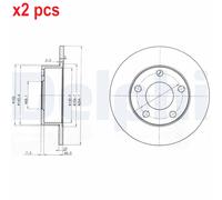 X2 PCS L&R SIDES BG3382 BRAKE DISC DELPHI