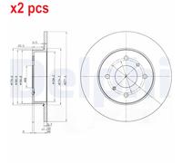 X2 PCS L&R SIDES BG3764 BRAKE DISC DELPHI