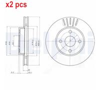 X2 PCS L&R SIDES BG3781 BRAKE DISC DELPHI