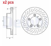 X2 PCS L&R SIDES BG4769C BRAKE DISC DELPHI