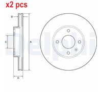 X2 PCS L&R SIDES BG4951C BRAKE DISC DELPHI
