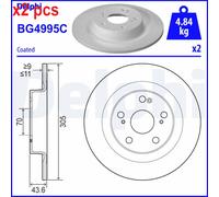 X2 PCS L&R SIDES BG4995C BRAKE DISC DELPHI