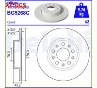 X2 PCS L&R SIDES BG5268C BRAKE DISC DELPHI