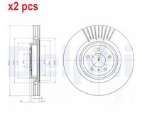 X2 PCS L&R SIDES BG9073C BRAKE DISC DELPHI
