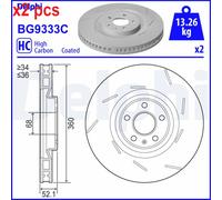 X2 PCS L&R SIDES BG9333C BRAKE DISC DELPHI