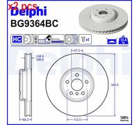 X2 PCS L&R SIDES BG9364BC BRAKE DISC DELPHI