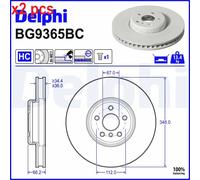 X2 PCS L&R SIDES BG9365BC BRAKE DISC DELPHI