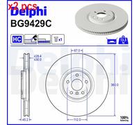X2 PCS L&R SIDES BG9429C BRAKE DISC DELPHI