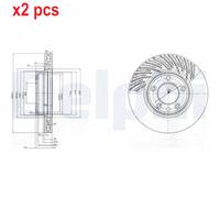 X2 PCS L&R SIDES BG9773 BRAKE DISC DELPHI