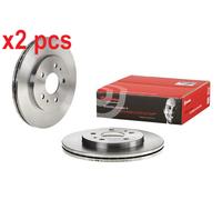 BREMBO 2x Brake Discs Vented Front Axle Braking Fits Daihatsu Terios 09.B560.10