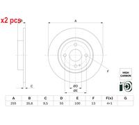 X2 PCS L&R SIDES BRAKE DISC 0986479G72