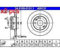 ATE 24.0109-0131.1 Brake disc