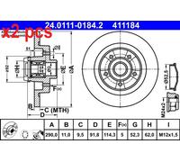 Rear Brake Disc for Renault:GRAND SCENIC III 3 402020536R 432020016R