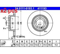 X2 PCS L&R SIDES BRAKE DISC 24.0111-0193.1