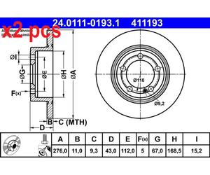 X2 PCS L&R SIDES BRAKE DISC 24.0111-0193.1