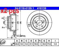 X2 PCS L&R SIDES BRAKE DISC 24.0118-0159.1
