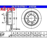 X2 PCS L&R SIDES BRAKE DISC 24.0118-0709.1