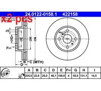 ATE 24.0122-0158.1 Brake disc