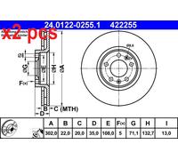 ATE 24.0122-0255.1 Brake disc