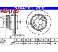 ATE 24.0124-0117.1 Brake disc