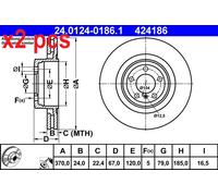 ATE 24.0124-0186.1 Brake disc