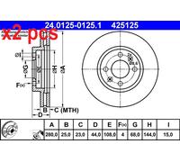 X2 PCS L&R SIDES BRAKE DISC 24.0125-0125.1