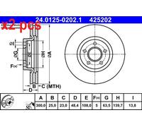 X2 PCS L&R SIDES BRAKE DISC 24.0125-0202.1