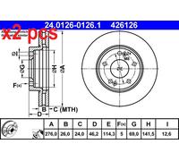 ATE 24.0126-0126.1 Brake disc