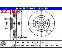 Brake Disc TOYOTA AVENSIS 2.0 D-4D 24.0126-0160.1