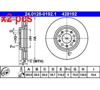 X2 PCS L&R SIDES BRAKE DISC 24.0128-0192.1