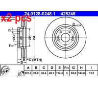 ATE 24.0128-0248.1 Brake disc