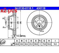 X2 PCS L&R SIDES BRAKE DISC 24.0130-0118.1