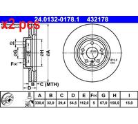 Brake discs Mercedes-Benz GLE 400 4-matic 24.0132-0178.1