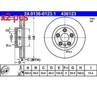 ATE 24.0136-0123.1 Brake disc