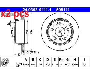X2 PCS L&R SIDES BRAKE DISC 24.0308-0111.1