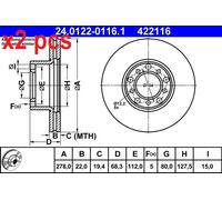 X2 PCS L&R SIDES BRAKE DISC 24012201161