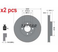 X2 PCS L&R SIDES BRAKE DISC 92119203